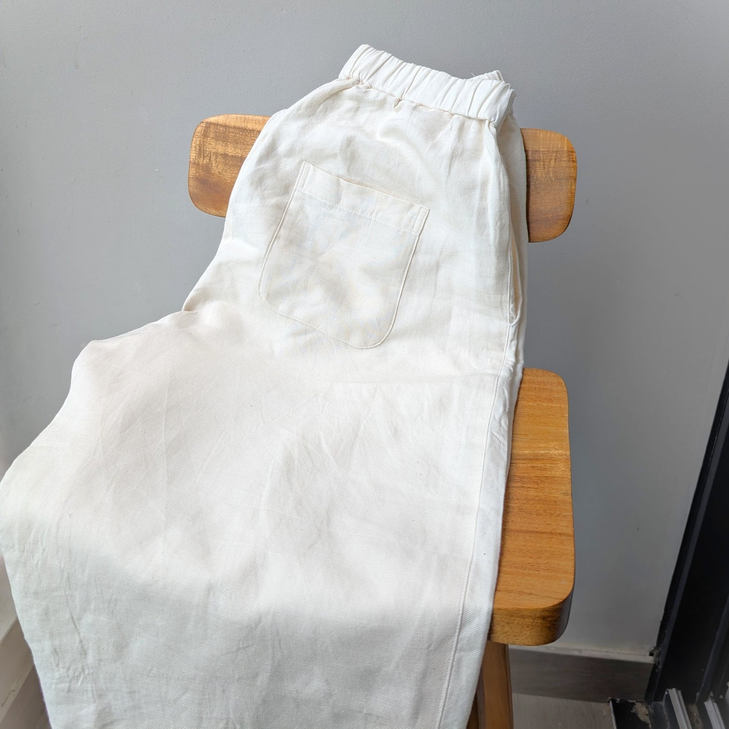 <試織生地>知多木綿 エアージェット ヘンプコットンパンツ 無漂白無染色