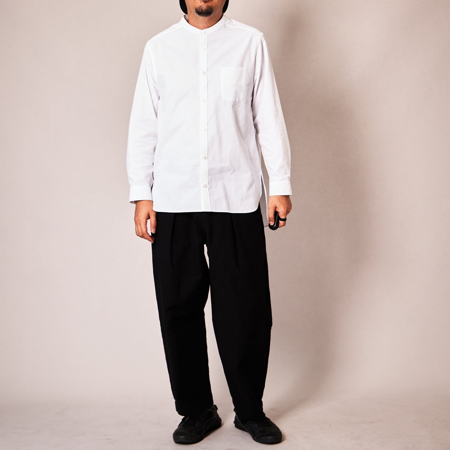 <OSOCU> 知多晒 和晒し 知多木綿 バンドカラーシャツ Chita-momen shirt sarashi wazarashi