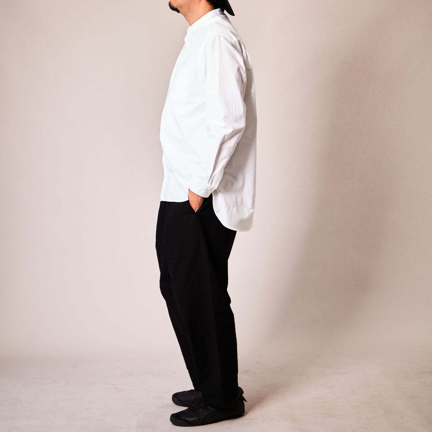 <OSOCU> 知多晒 和晒し 知多木綿 バンドカラーシャツ Chita-momen shirt sarashi wazarashi