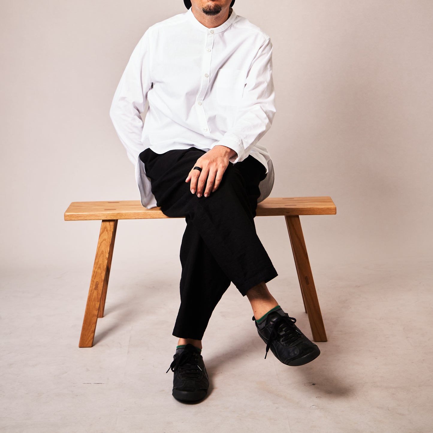 <OSOCU> 知多晒 和晒し 知多木綿 バンドカラーシャツ Chita-momen shirt sarashi wazarashi
