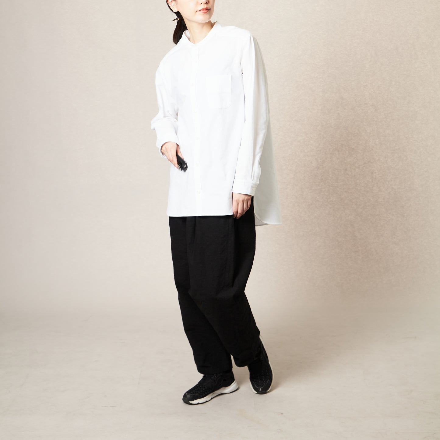 知多木綿 彩紬 ヨハクパンツ 黒 名古屋黒紋付染